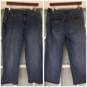 SOMOMA denim high rise blue jeans crop 10 P